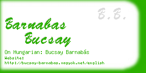 barnabas bucsay business card