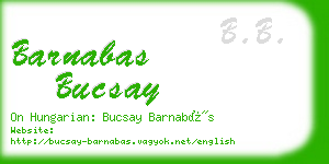 barnabas bucsay business card